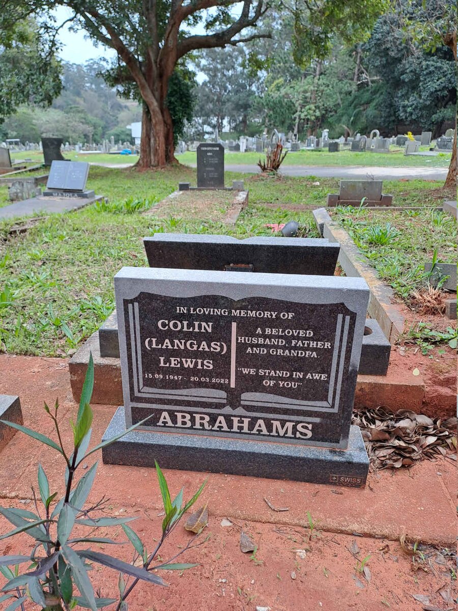 ABRAHAMS Colin Lewis 1947-2022