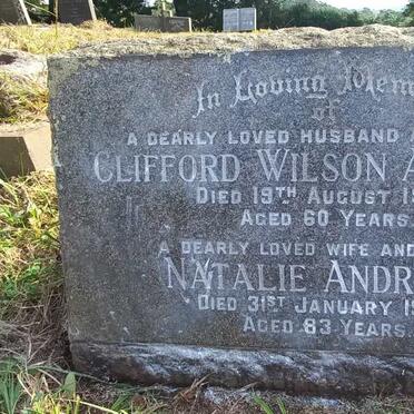 ANDREWS Clifford Wilson -1959 & Natalie -1982