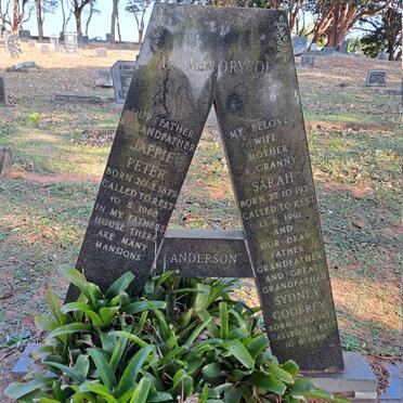 ANDERSON Jappie Peter 1879-1968 :: ANDERSON Sarah 1927-1991 :: ANDERSON Sydney Godfrey 1927-1998