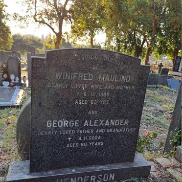 ANDERSON George Alexander 2004 & Winifred Maulind 1985