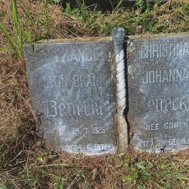 BENECKE Christina Johanna nee SOMERS 1892-1978 :: BENECKE Martin Beadum 1925-1975