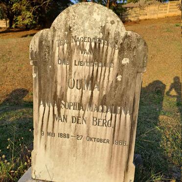 BERG Anna Sophia Magdalena, van den 1888-1966