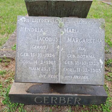 GERBER Hendrik Jacobus 1924-1963 & Maria Margaretha BOTHA 1929-1963