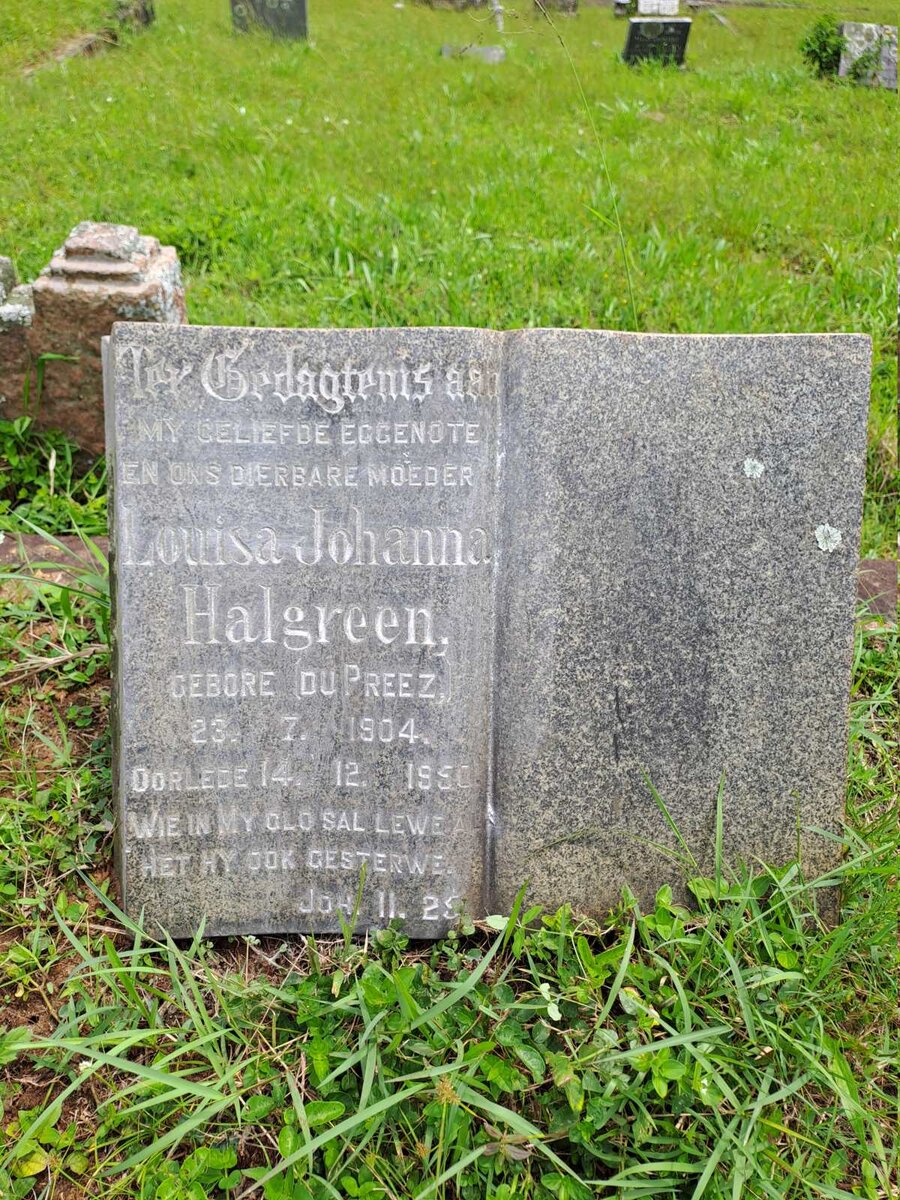 HALGREEN Louisa Johanna nee DU PREEZ 1904-1950
