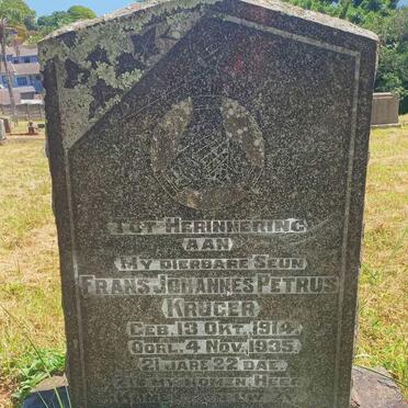 KRUGER Frans Johannes Petrus 1914-1935
