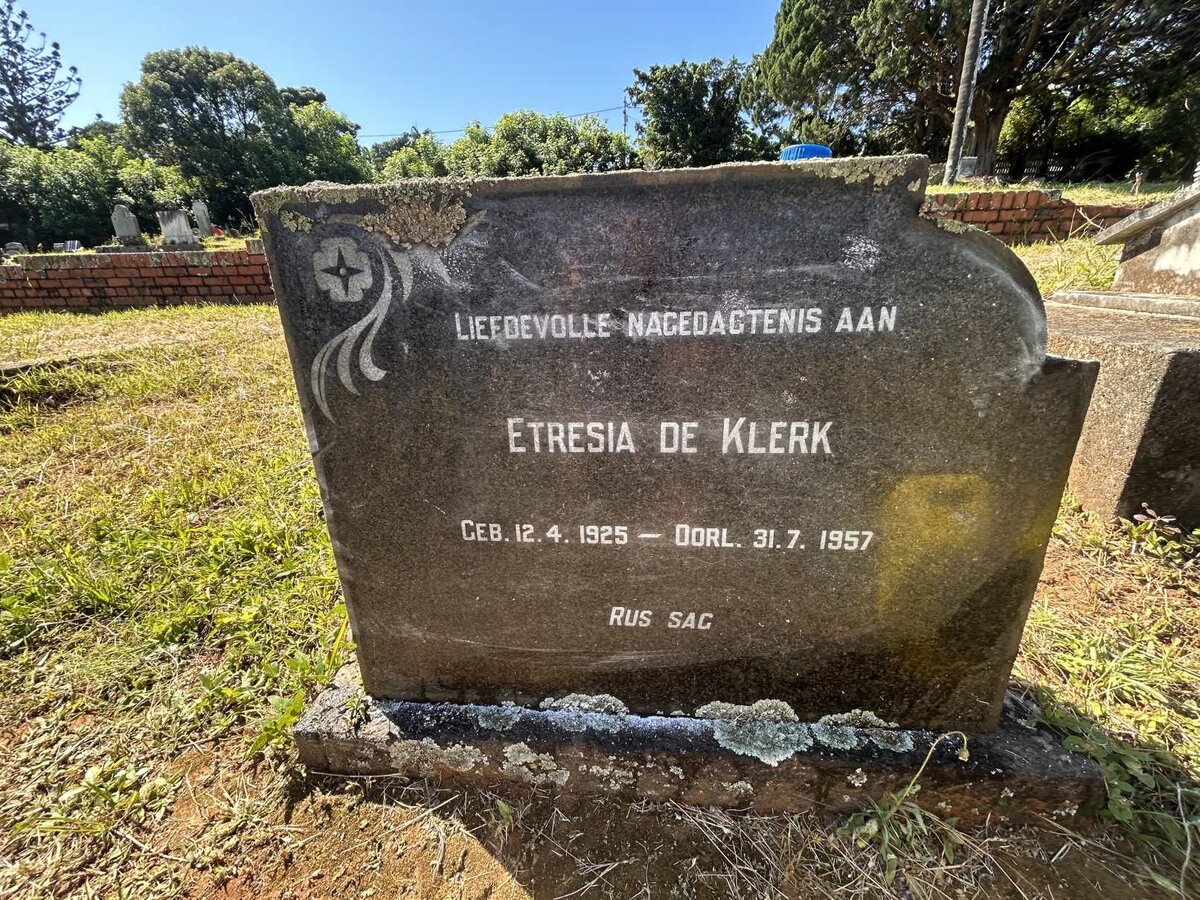 KLERK Etresia, de 1925-1957