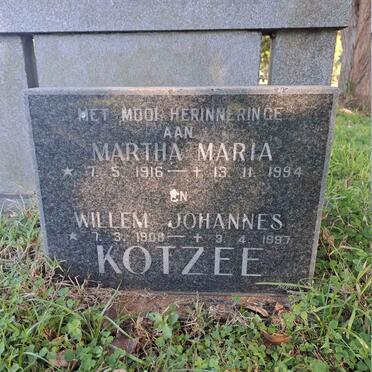 KOTZEE Willem Johannes 1908-1997 :: KOTZEE Martha Maria 1916-1994