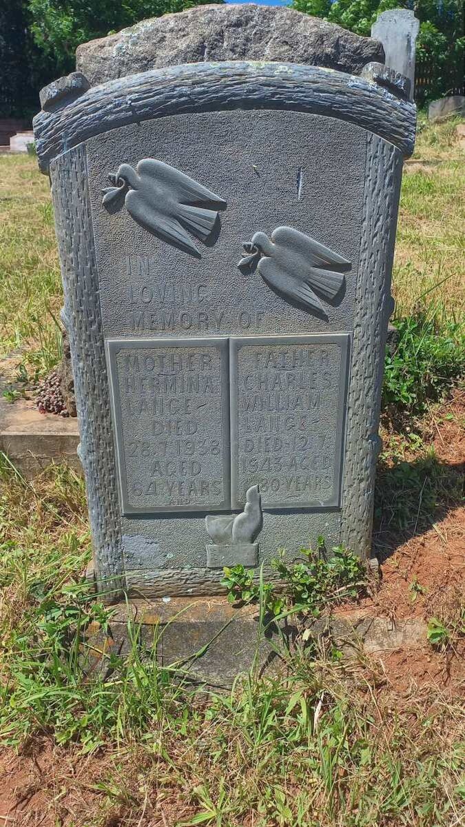 LANGE Charles William -1943 & Hermina -1938 