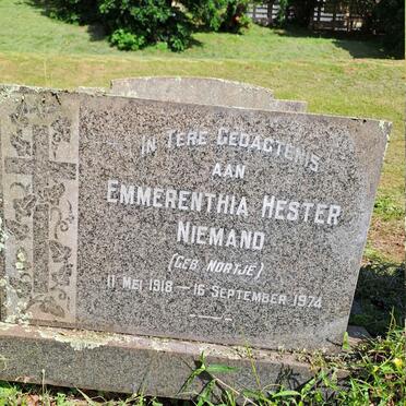 NIEMAND Emmerenthia Hester nee NORTJE 1918-1974