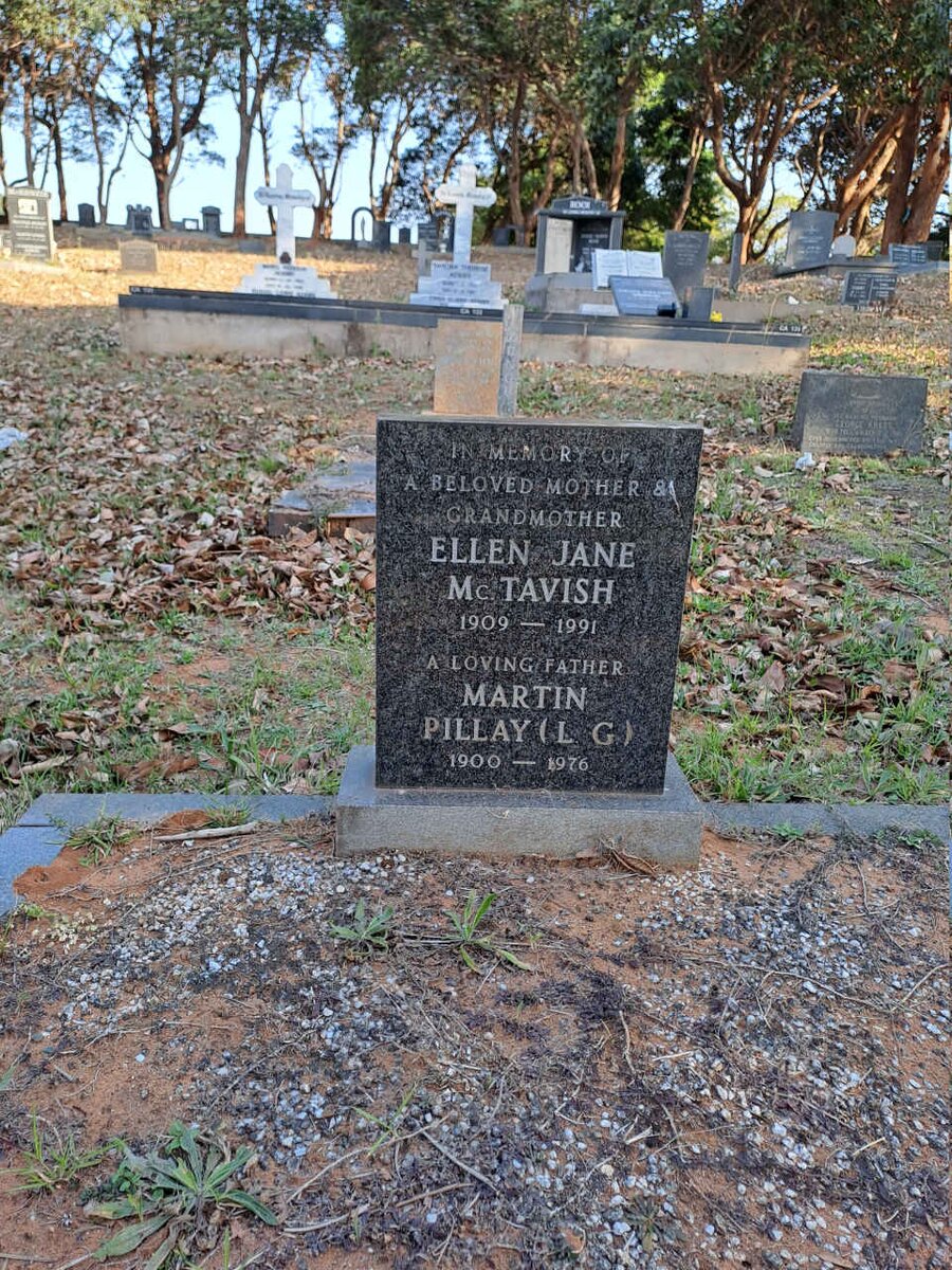 PILLAY Martin 1900-1976 :: MCTAVISH Ellen Jane 1909-1991