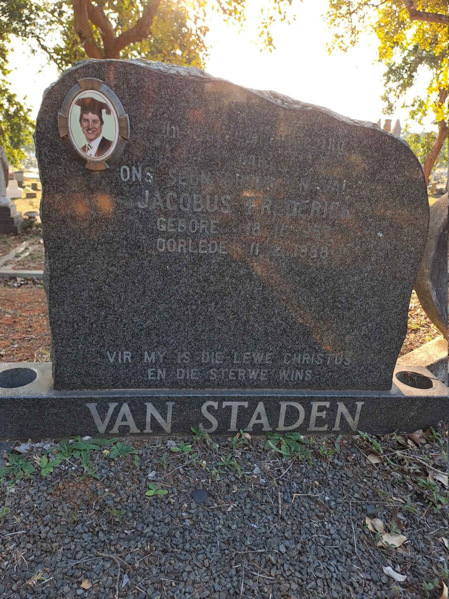 STADEN Jacobus Frederick, van 1957-1988