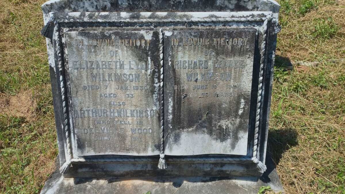 WILKINSON Elizabeth Lydia -1930 :: WILKINSON Arthur -1916 :: WILKINSON Richard George -1934