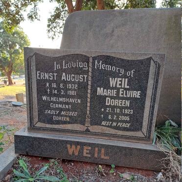WEIL Ernst August 1932-1981 & Marie Elvire Doreen 1923-2005