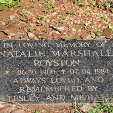 ROYSTON Natalie Marshall 1900-1984
