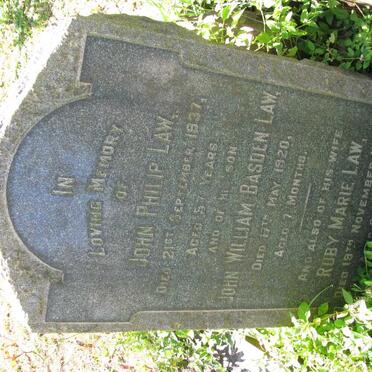 LAW John Philip -1937 &amp; Ruby Marie -1958 :: LAW John William Basden -1920 