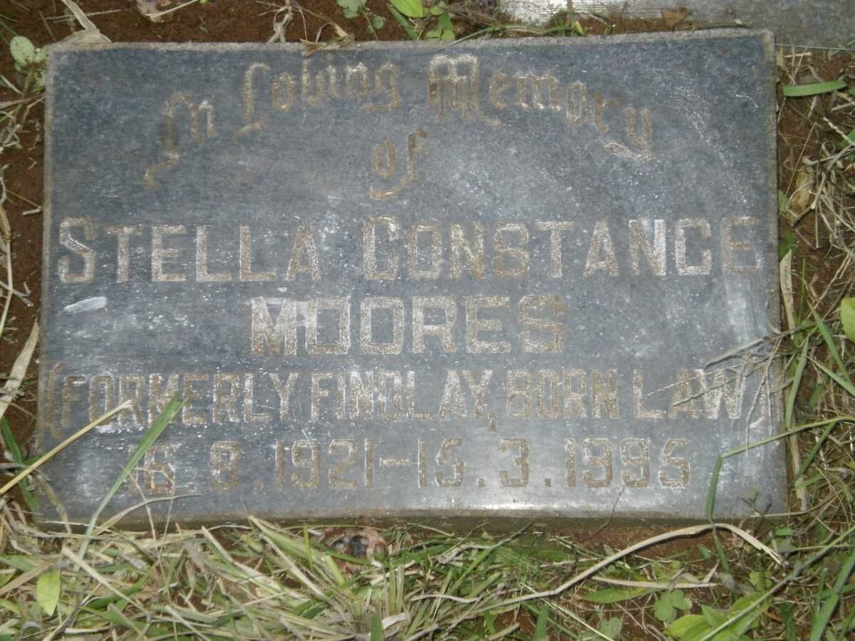 MOORES Stella Constance formerly FINDLAY nee LAW 1921-1995