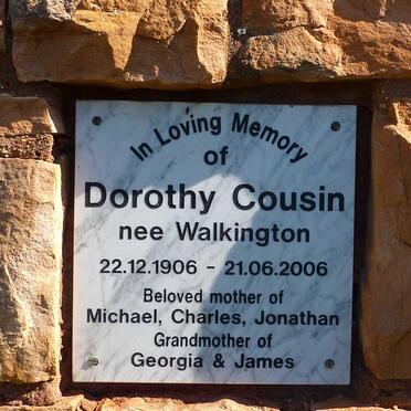 COUSIN Dorothy nee WALKINGTON 1906-2006