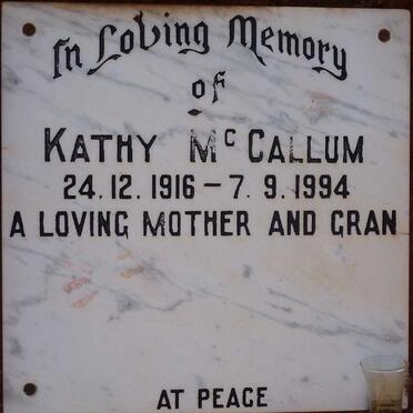 MCCALLUM Kathy 1916-1994