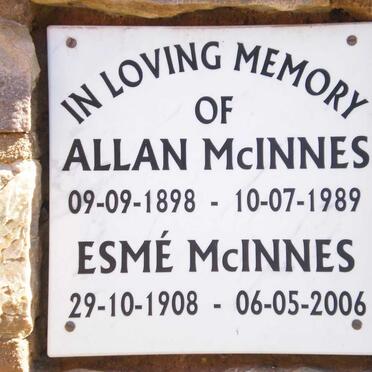 MCINNES Allan 1898-1989 &amp; Esme 1908-2006