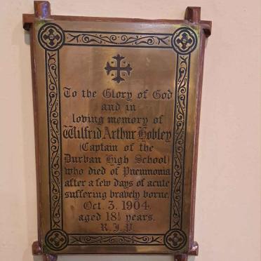 HOBLEY Wilfrid Arthur -1904