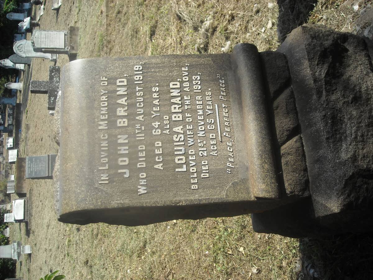 BRAND John -1919 &amp; Louisa -1933