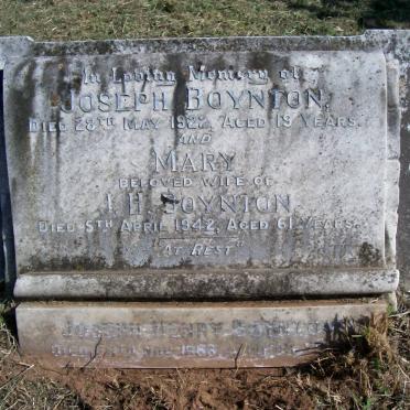 BOYNTON Joseph Henry -1968 &amp; Mary -1942 :: BOYNTON Joseph -1922
