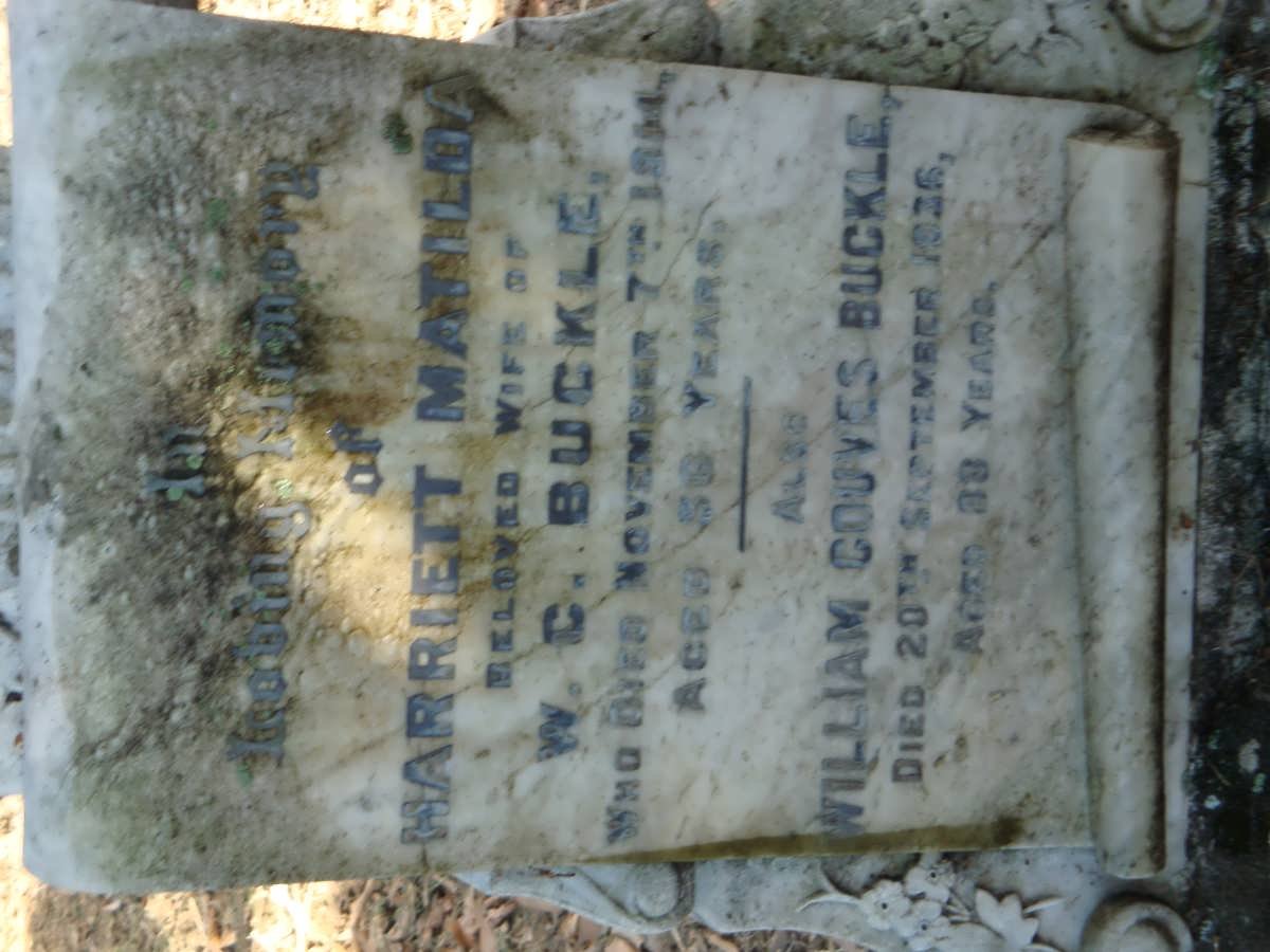 BUCKLE William Couves -1926 &amp; Harriett Matilda -19?4 :: BUCKLE Henry Walter -1958