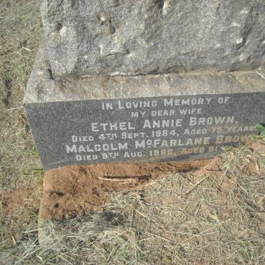 BROWN Malcolm McFarlane -1966 &amp; Ethel Annie -1984