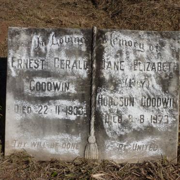 GOODWIN Ernest Gerald -1933 &amp; Jane Elizabeth Hobson -1973