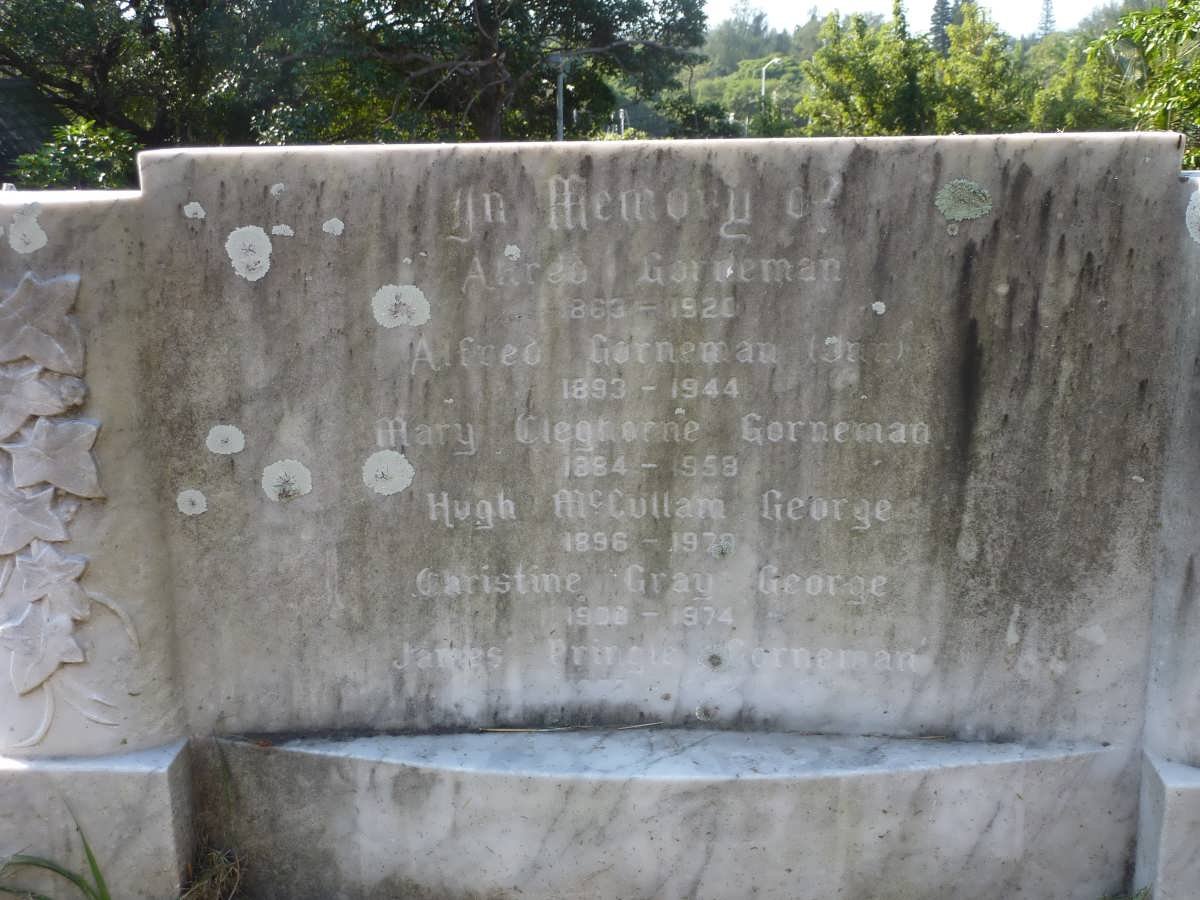 GORNEMAN Alfred 1863-1920 :: GORNEMAN Alfred 1893-1944 :: GORNEMAN Mary Clegnorne 1894-1958 :: GORNEMAN James Pringle