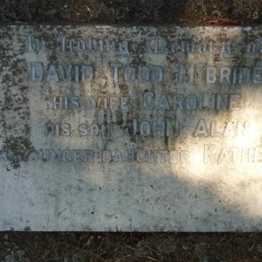 McBRIDE David Todd &amp; Caroline :: McBRIDE John Alan :: McBRIDE Kathleen
