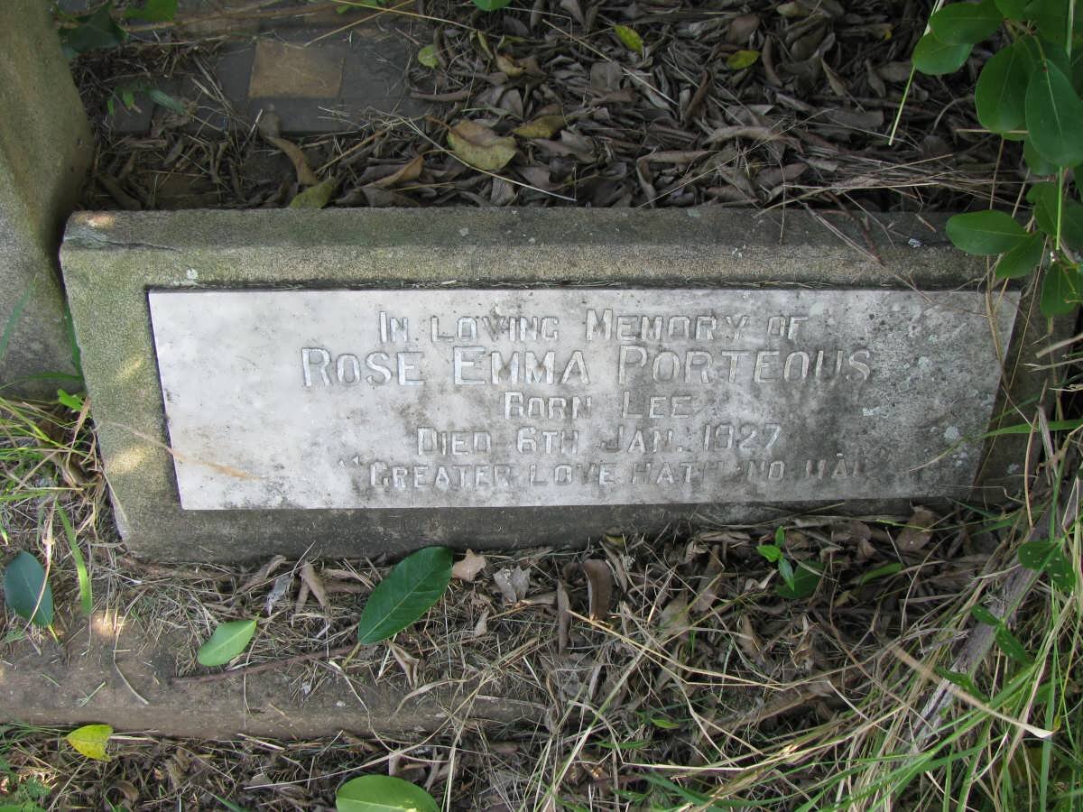 PORTEOUS Rose Emma nee LEE -1927