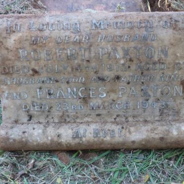 PAXTON Robert -1913 &amp; Frances -1943
