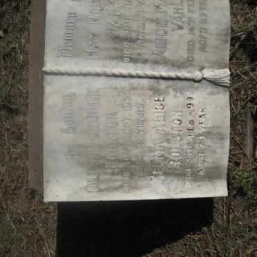 ROLSTON Oliver George -1959 &amp; Alma Alice -1992 :: VAHL Alice Mabel -1976 :: HARRIS May Rebecca -1972