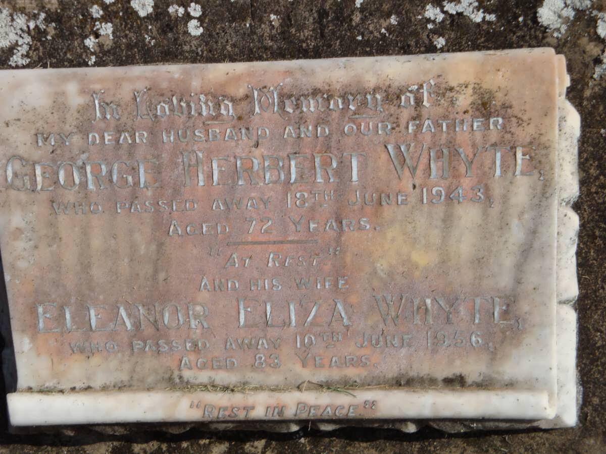 WHYTE George Herbert -1943 &amp; Eleanor Eliza -1956