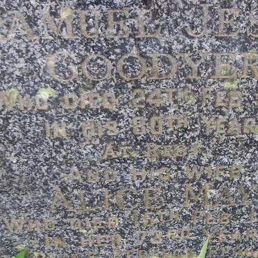 GOODYER Samuel Jesse -1956 &amp; Alice May -1959