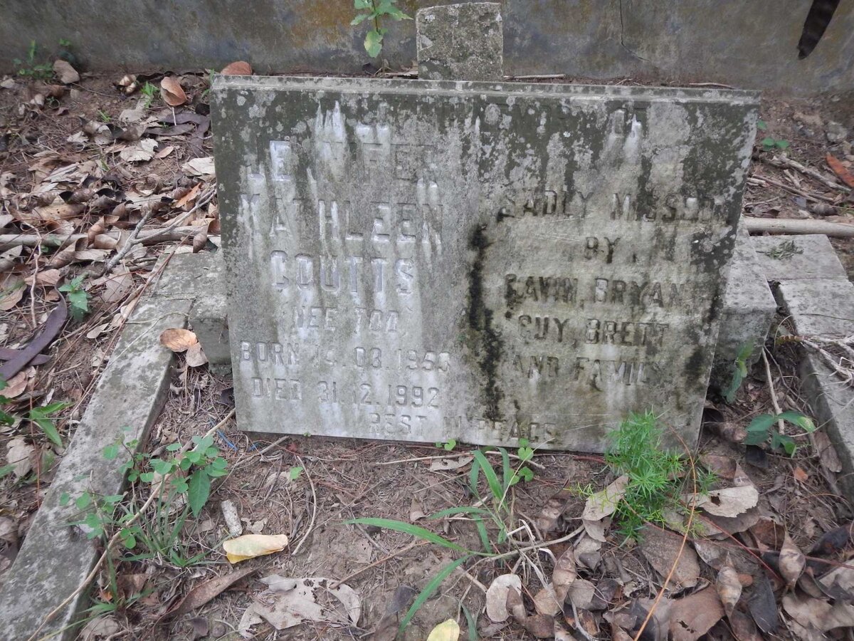 COUTTS Jennifer Kathleen nee TOD 1953-1992