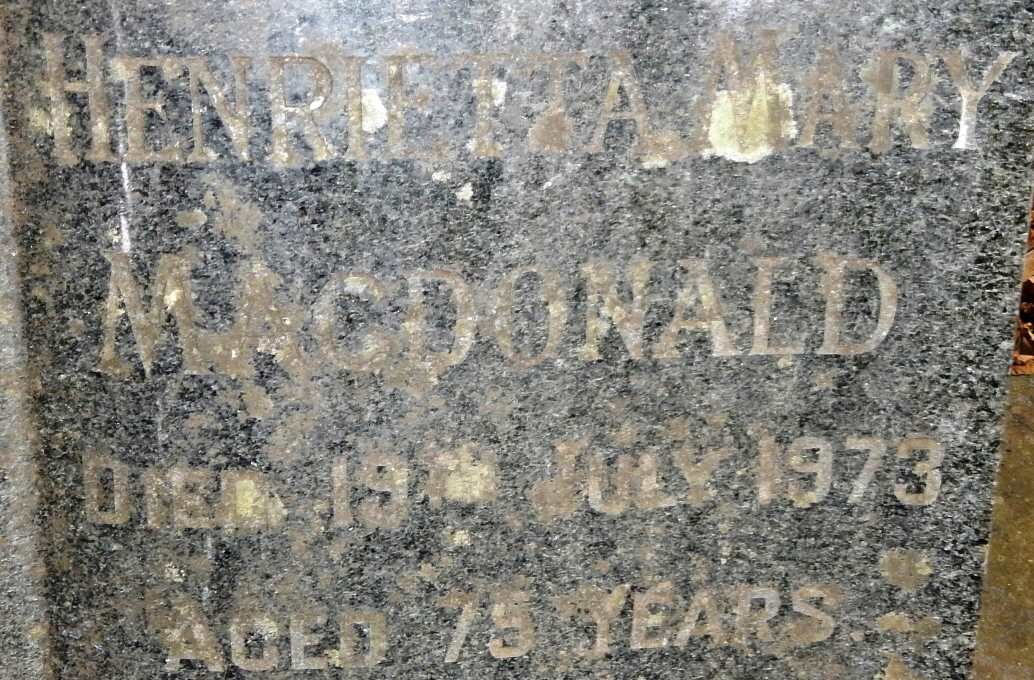 MacDONALD Henrietta Mary -1973