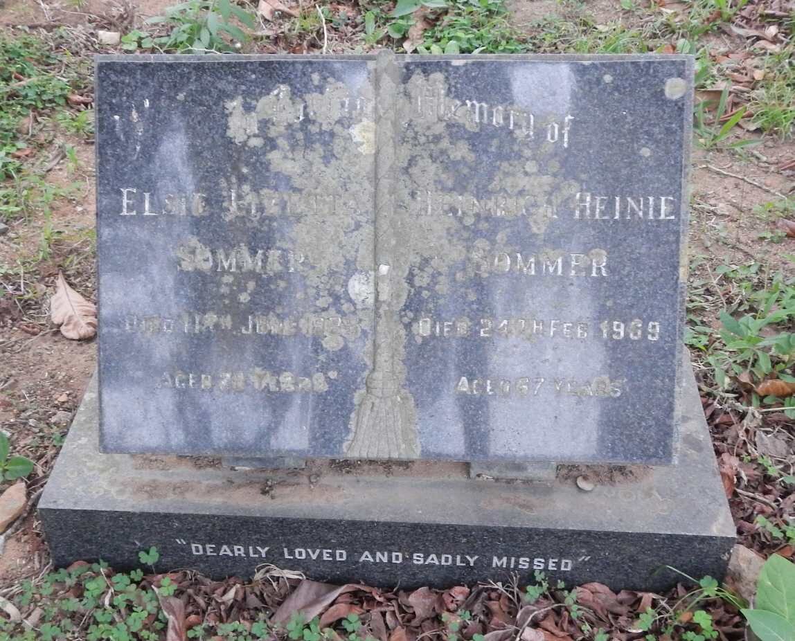 SOMMER Heinrich -1969 :: SOMMER Elsie Lizetta nee SCHWEGMANN -1938