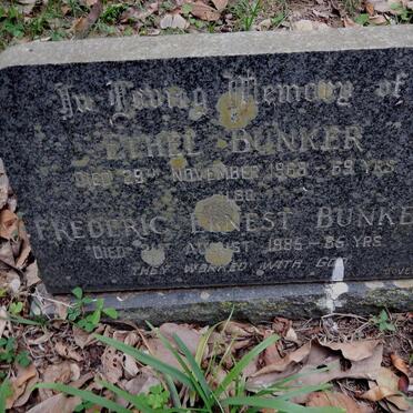 BUNKER Frederic Ernest -1985 &amp; Ethel -1968 