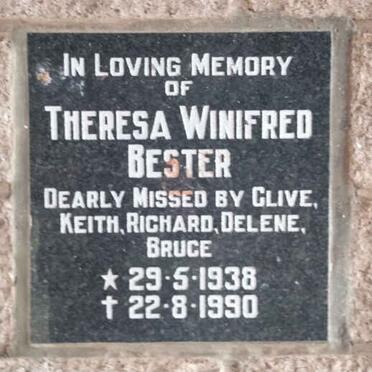 BESTER Theresa Winifred 1938-1990