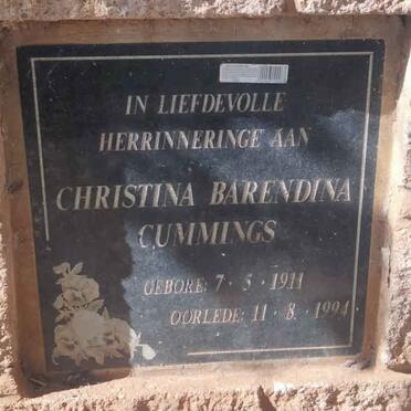 CUMMINGS Christina Barendina 1911-1994
