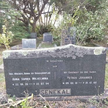 SENEKAL Petrus Johannes 1901-1968 & Anna Sophia Wilhelmina 1920-1994