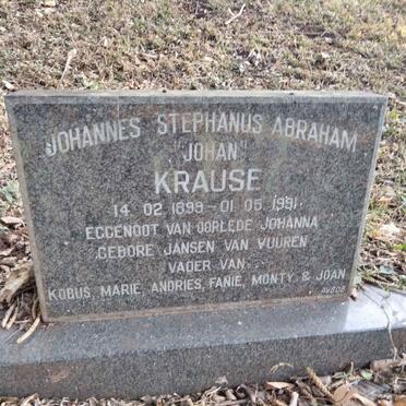 KRAUSE Johannes Stephanus Abraham 1899-1991