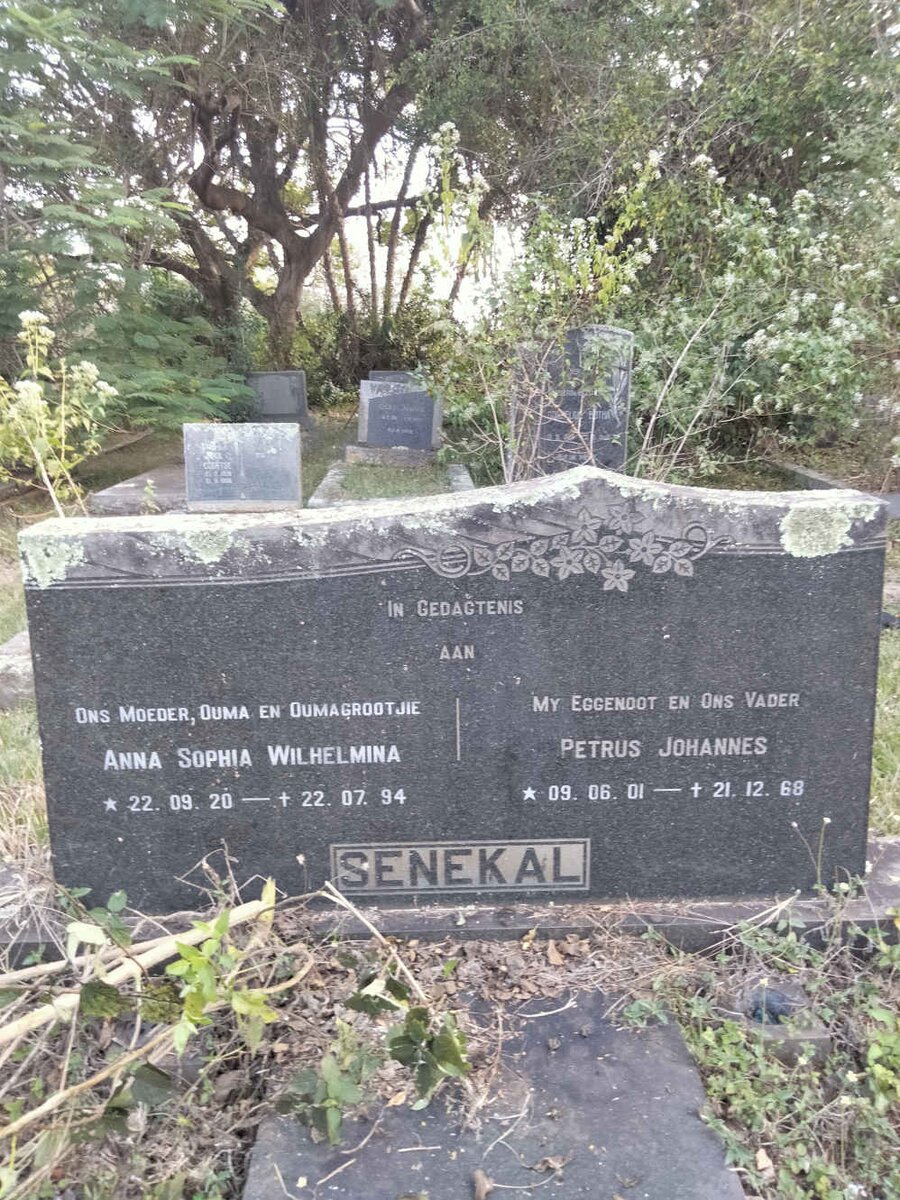 SENEKAL Petrus Johannes 1901-1968 & Anna Sophia Wilhelmina 1920-1994