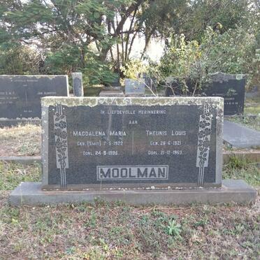 MOOLMAN Theunis Louis 1921-1969 & Magdalena Maria 1922-1995