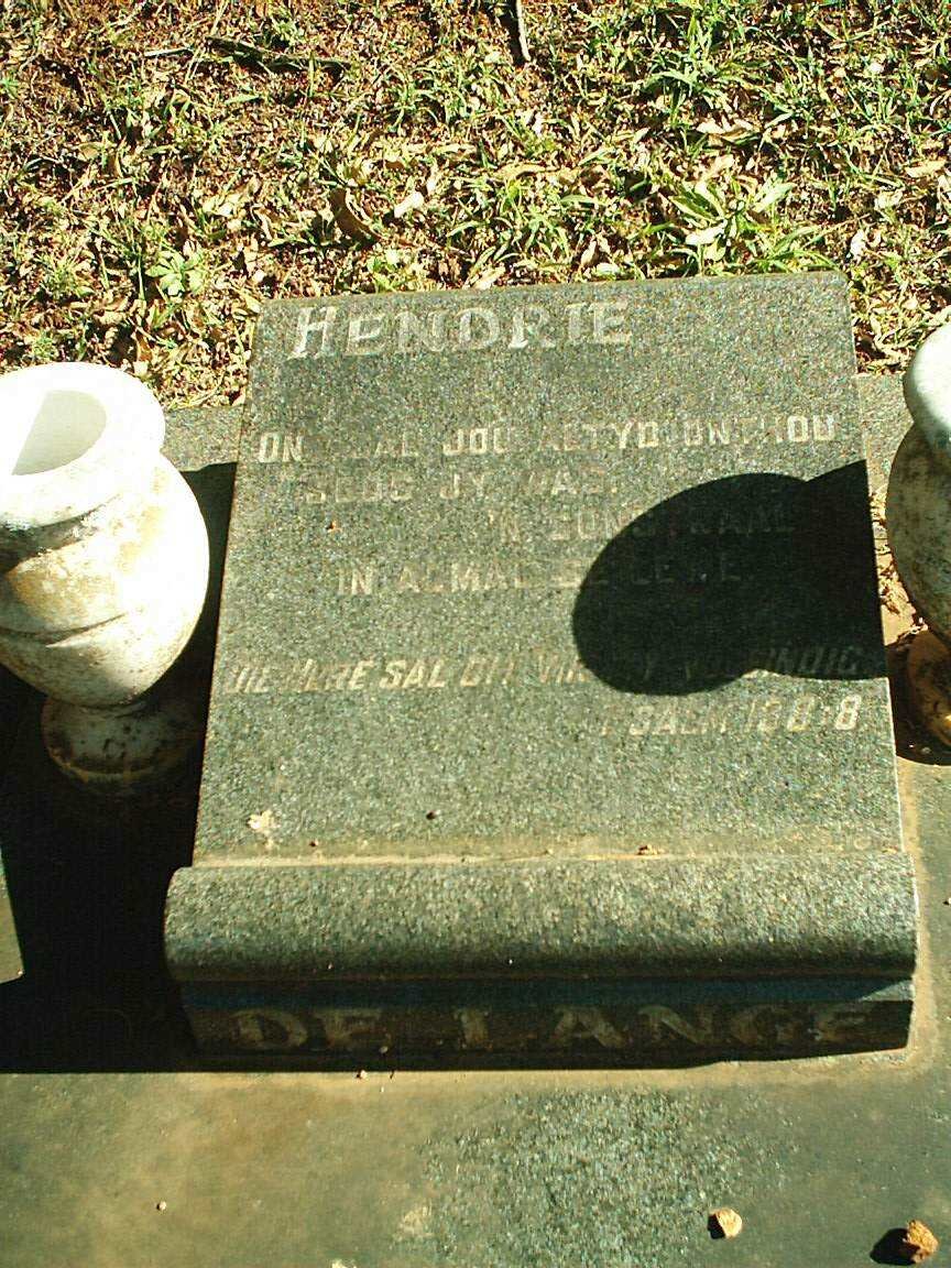 LANGE Hendrie, de