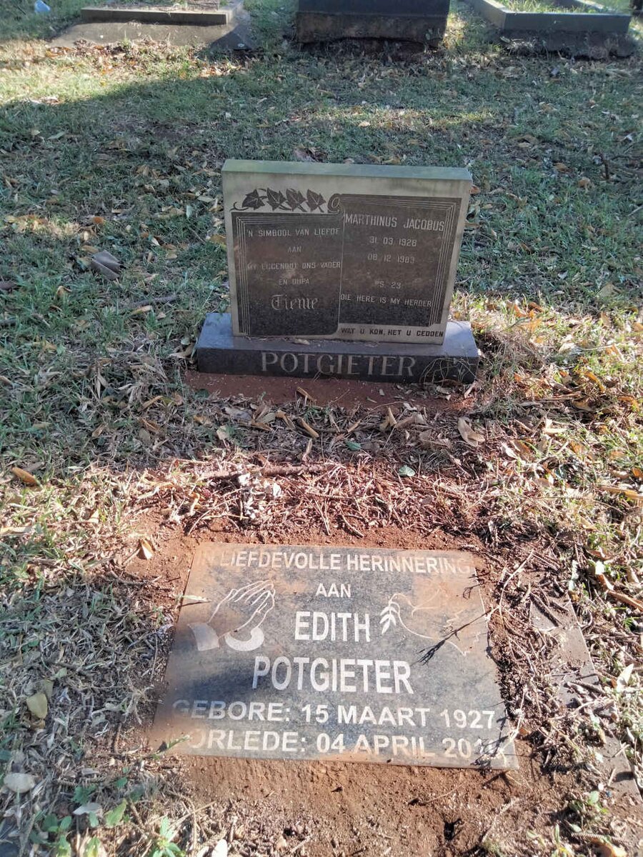 POTGIETER Marthinus Jacobus 1928-1983 :: POTGIETER Edith 1927-2016