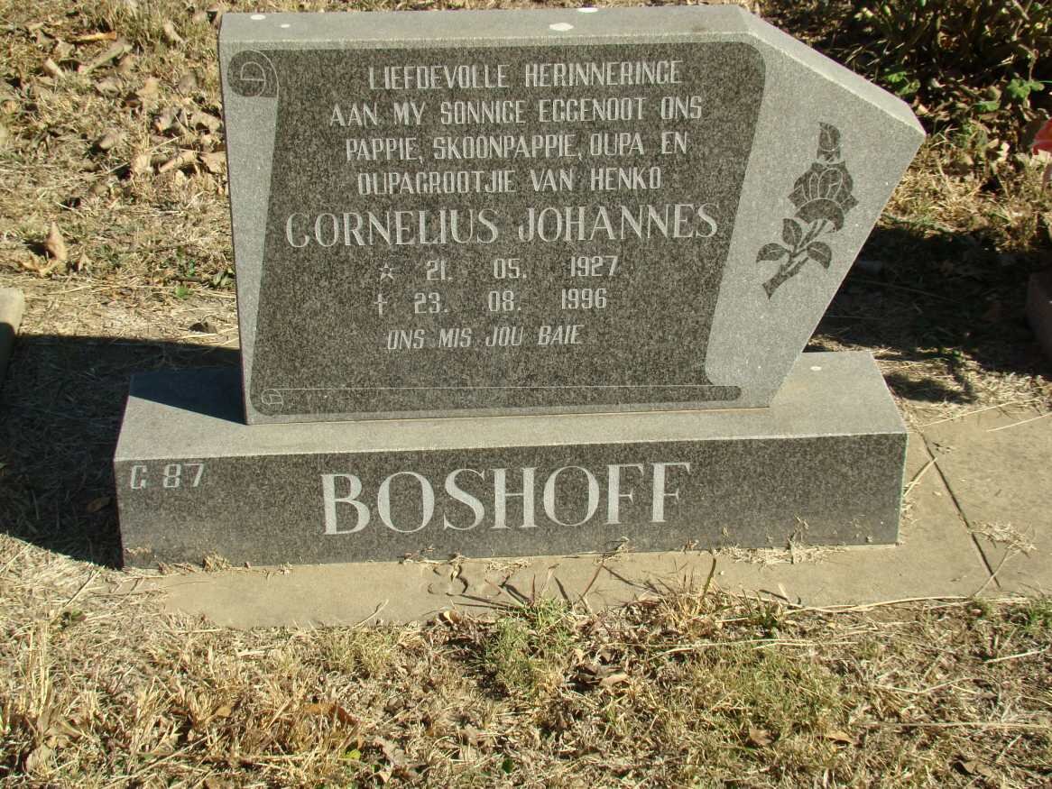 BOSHOFF Cornelius Johannes 1927-1996