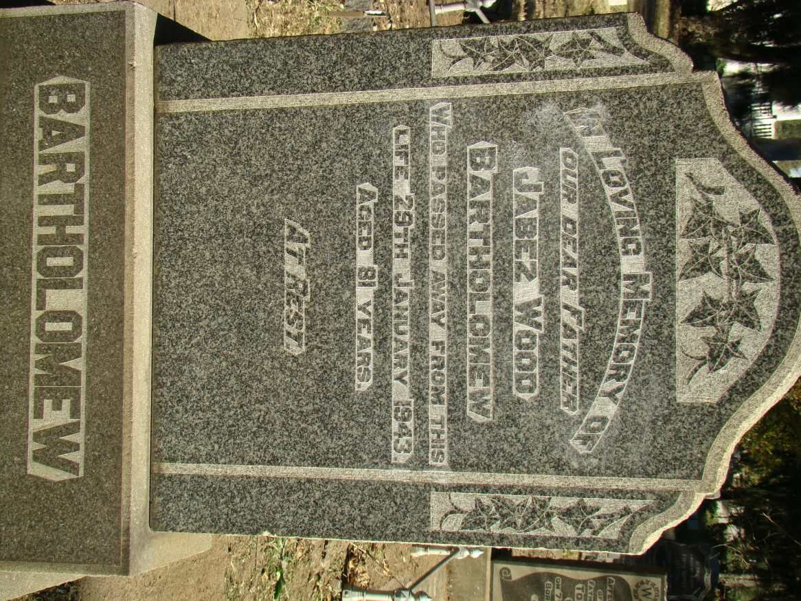 BARTHOLOMEW Jabez Wood -1943